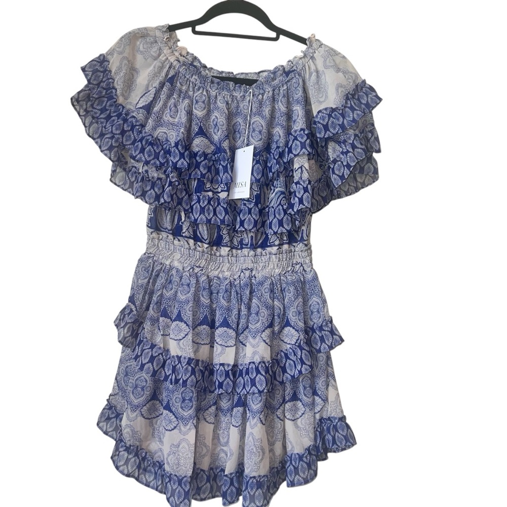 MISA Los Angeles x REVOLVE Isella Dress in Majorelle Mixed Tile Size XS - Picture 4 of 16